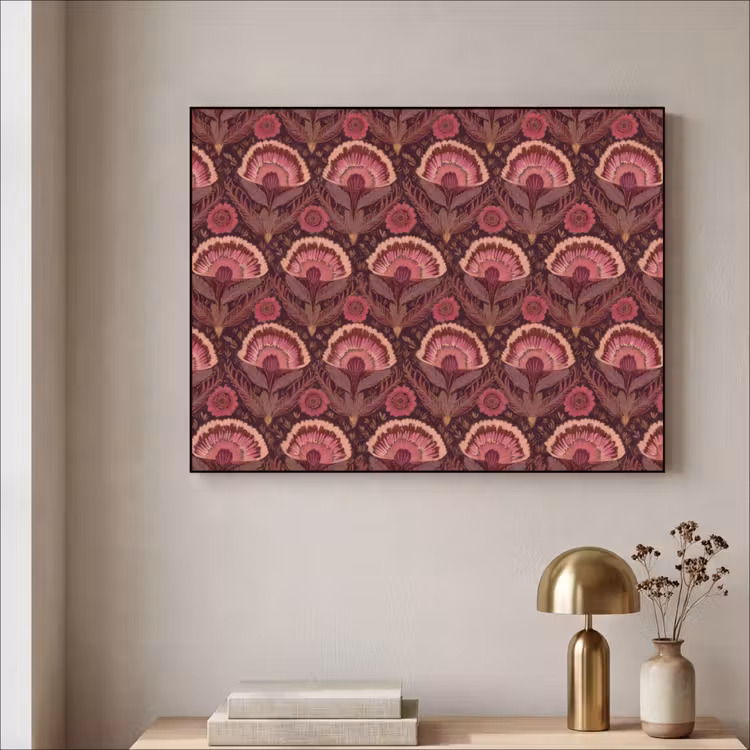 Antiek - Bloemen - Kleurrijk Textielframe zwart klein 947 -sfeer2