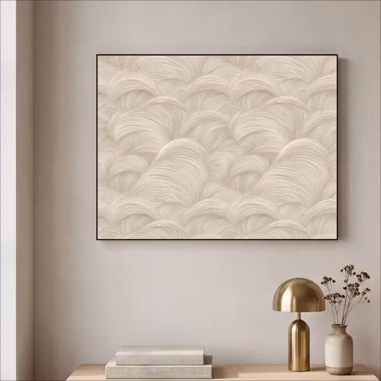 Bogen - Patroon - Beige Textielframe zwart klein 947 -sfeer2