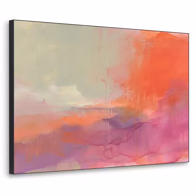 Kunst - Vloeiend - Overgangen - Oranje Textielframe zwart klein -3d