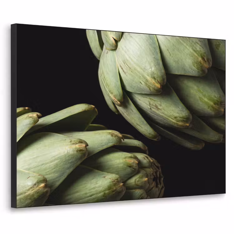 Art Frame - Artichoke - Green - Food - Artisjok - Groen - Eten Textielframe zwart klein