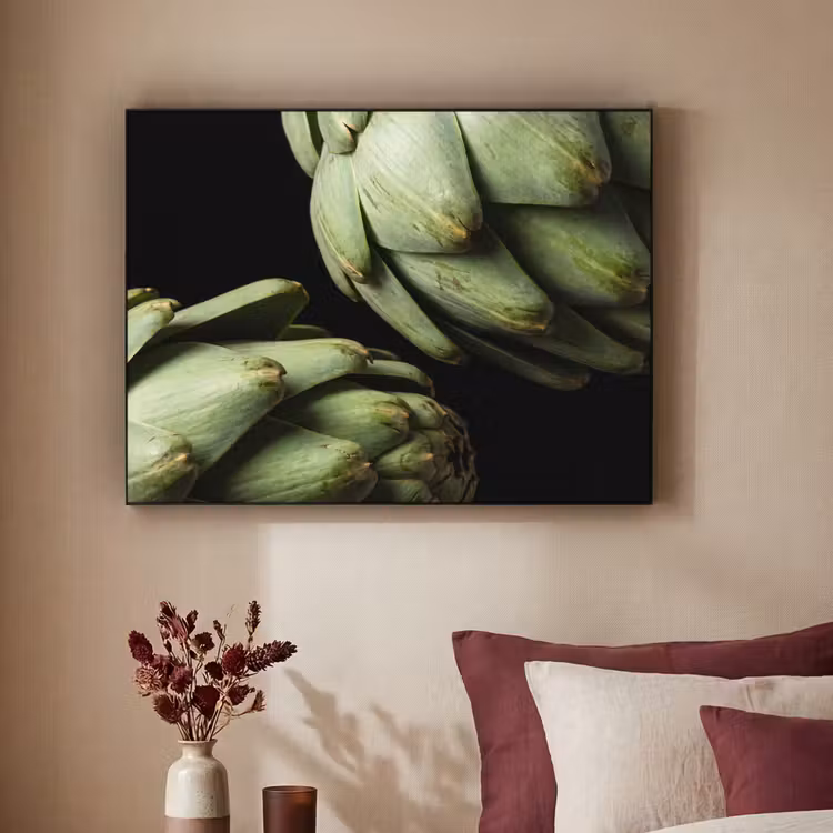 Art Frame - Artichoke - Green - Food - Artisjok - Groen - Eten Textielframe zwart klein