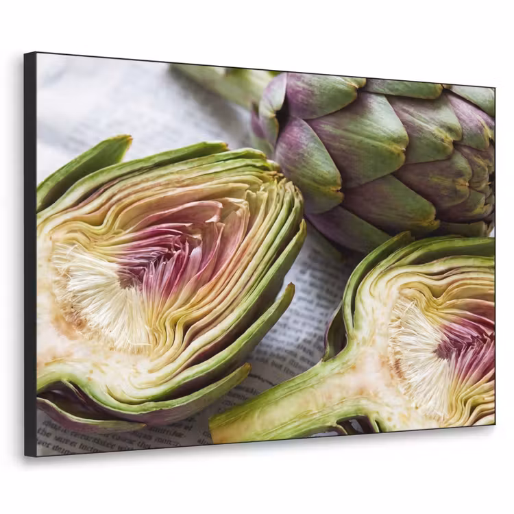 Art Frame - Artichoke - Sliced - Food - Artisjok - Doorgesneden - Eten Textielframe zwart klein