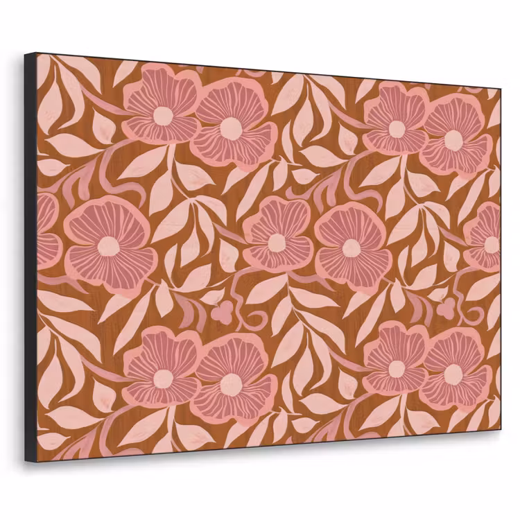 Sfeer - Bloemen - Roze Textielframe zwart klein 947 -3d