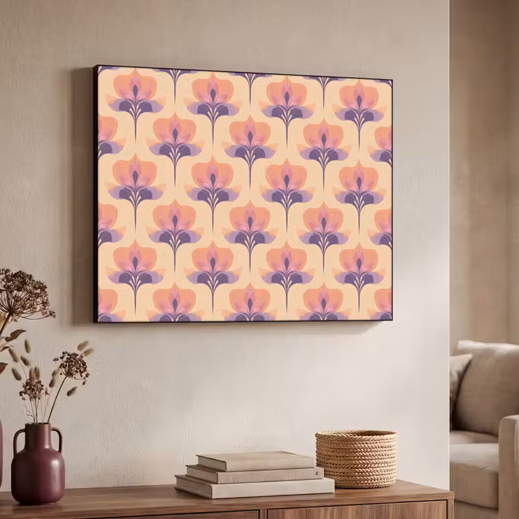 Botanisch - Patroon - Pastel Textielframe zwart klein 947 -sfeer3