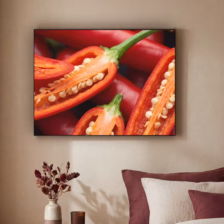 Art Frame - Chili Pepper - Open - Red - Chilipeper - Open - Rood Textielframe zwart klein