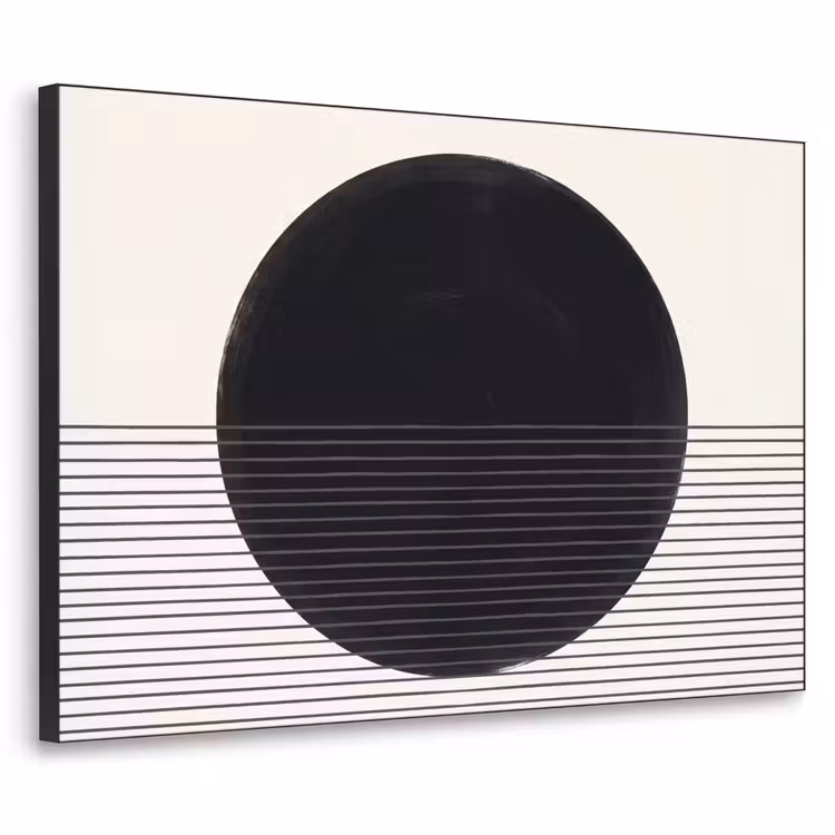 Art Frame - Circle - Lines - Abstract - Cirkel - Lijnen - Abstract Textielframe zwart klein