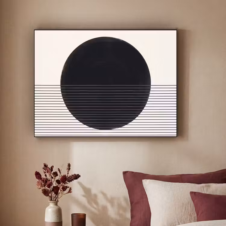 Art Frame - Circle - Lines - Abstract - Cirkel - Lijnen - Abstract Textielframe zwart klein