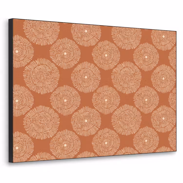 Cirkels - Grafisch - Patroon - Terracotta Textielframe zwart klein 947 -3d