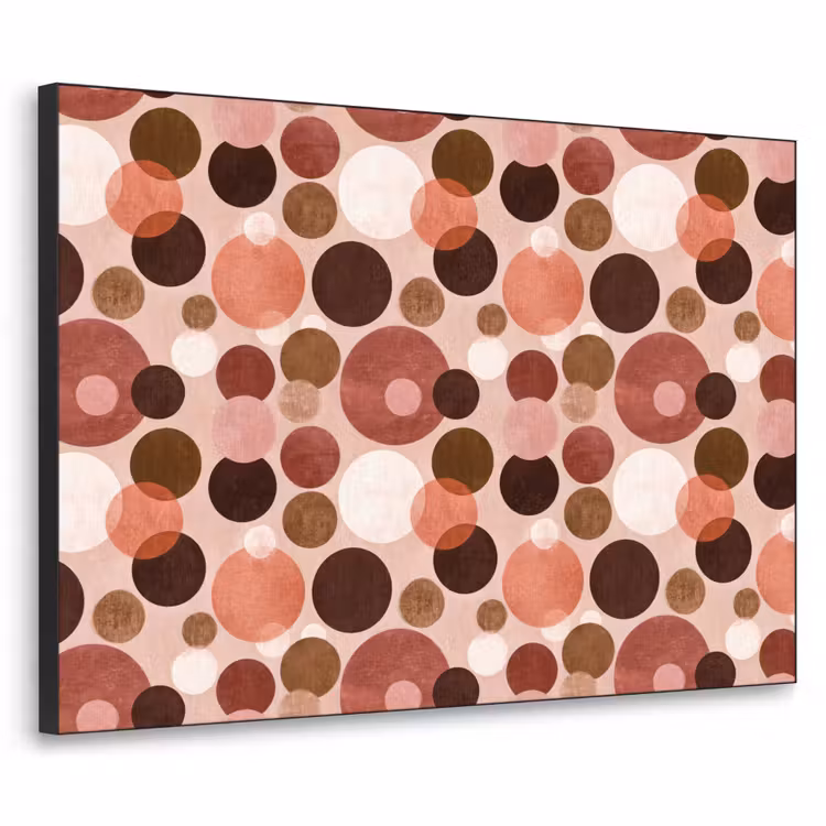 Cirkels - Modern - Kleurrijk Textielframe zwart klein 947 -3d