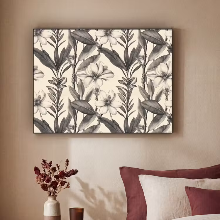 Klassiek - Botanisch - Zwart - Beige Textielframe zwart klein 947 -sfeer1