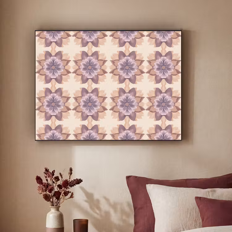 Klassiek - Patroon - Paars Textielframe zwart klein 947 -sfeer1