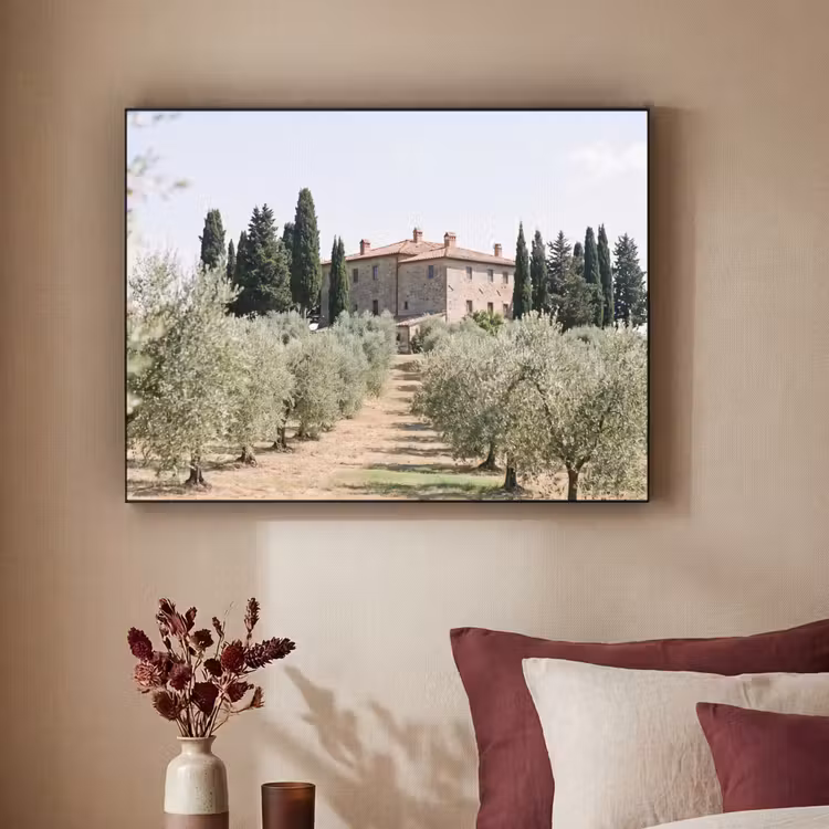 Art Frame - Country house - olive tree - orchard - Landhuis - olijfboom - gaard Textielframe zwart klein