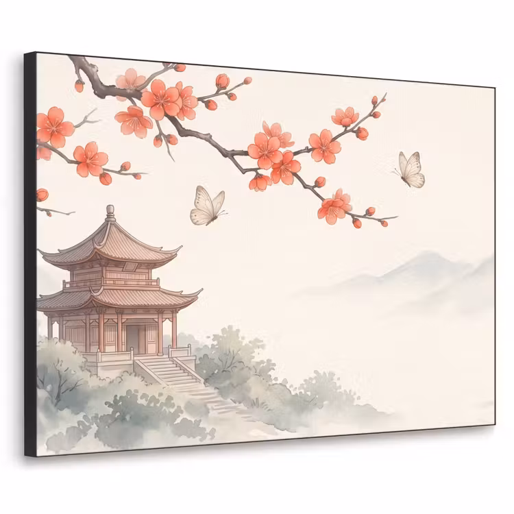 Kraanvogel - Azië - Klassiek Textielframe zwart klein -3d