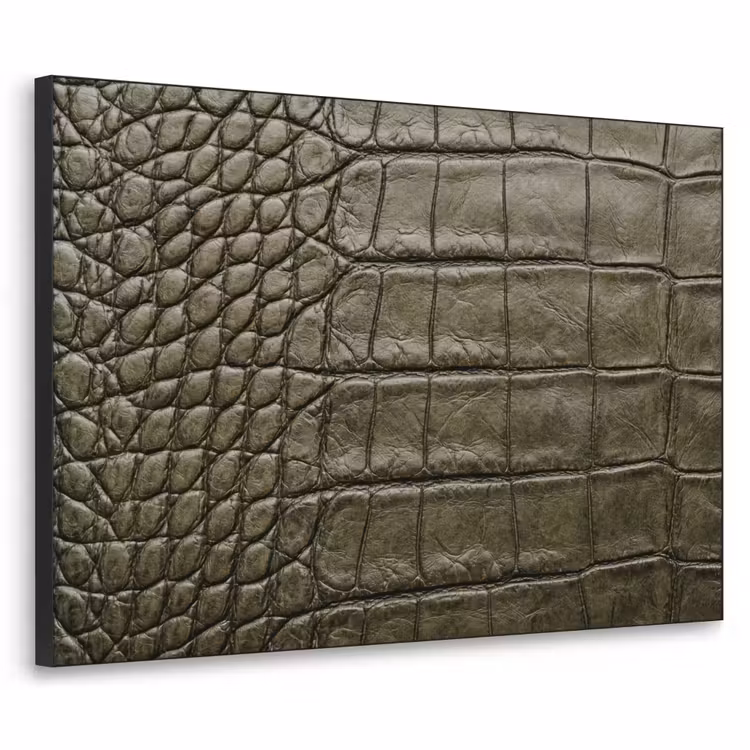 Krokodillenleer - Structuur - Groen Textielframe zwart klein -3d