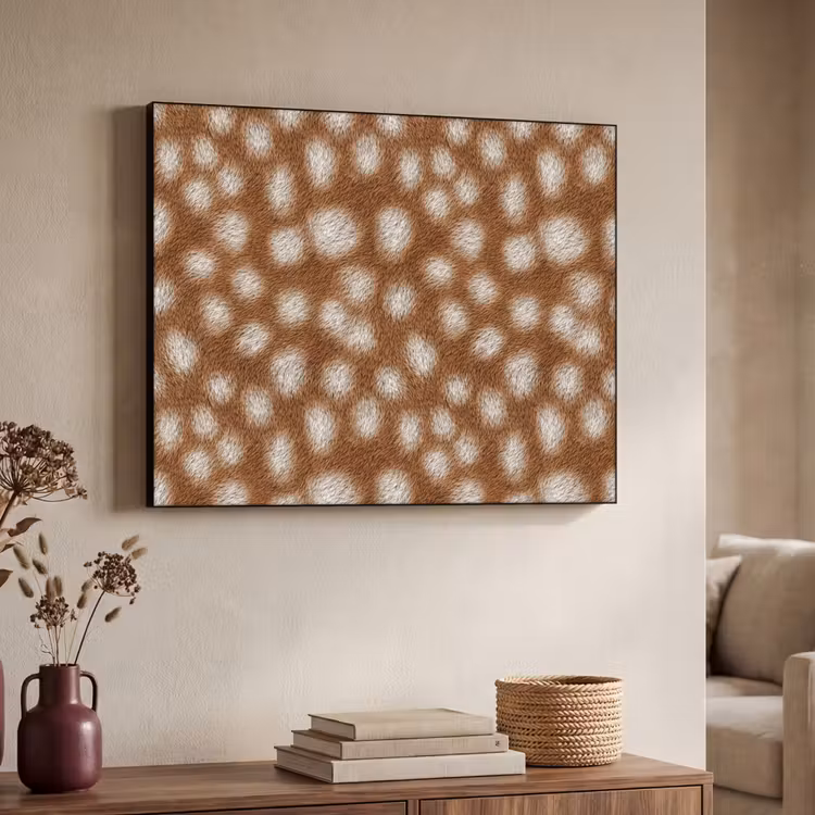 Hert - Bruin - Vacht Textielframe zwart klein 947 -sfeer3
