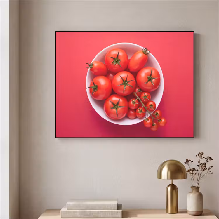 Art Frame - Dinner Plate - Red - Eten - Kom - Rood Textielframe zwart klein