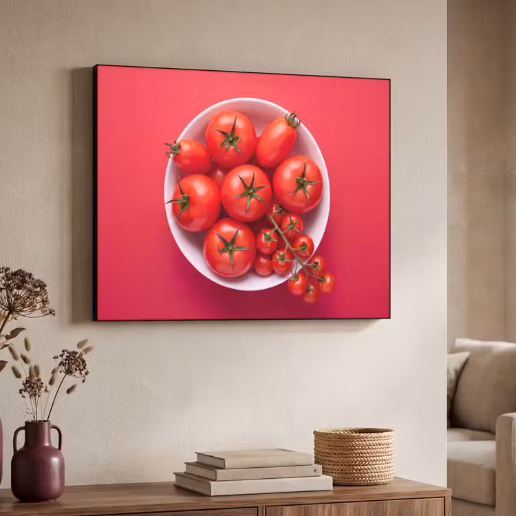 Art Frame - Dinner Plate - Red - Eten - Kom - Rood Textielframe zwart klein