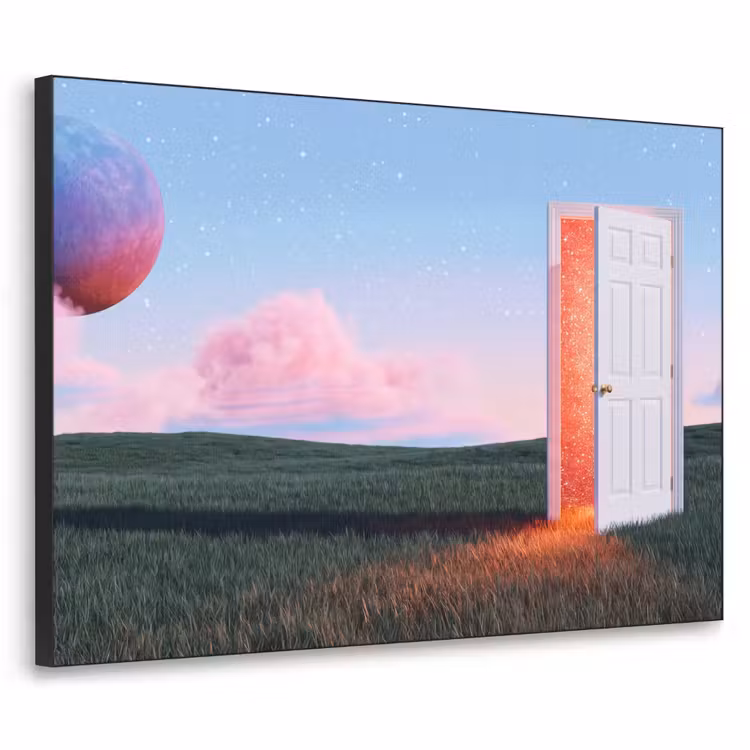 Art Frame - Door - Fantasy - Space - Deur - Fantasie - Ruimte Textielframe zwart klein