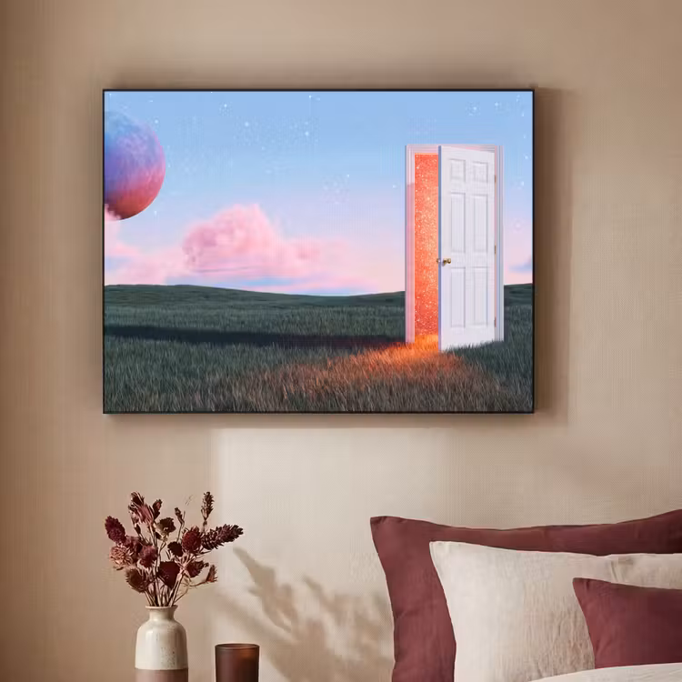Art Frame - Door - Fantasy - Space - Deur - Fantasie - Ruimte Textielframe zwart klein