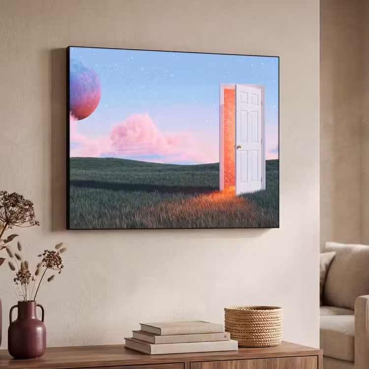 Art Frame - Door - Fantasy - Space - Deur - Fantasie - Ruimte Textielframe zwart klein