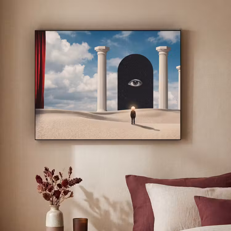 Art Frame - Dream - Desert - Eye - Droom - Woestijn - Oog Textielframe zwart klein