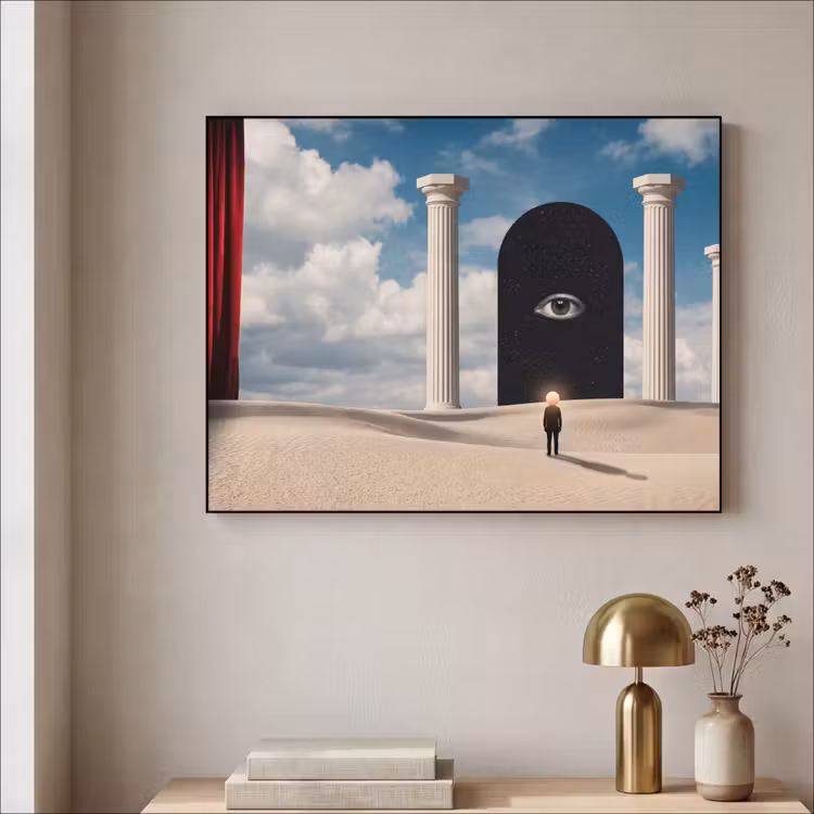 Art Frame - Dream - Desert - Eye - Droom - Woestijn - Oog Textielframe zwart klein