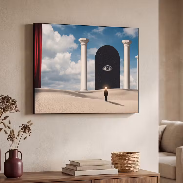 Art Frame - Dream - Desert - Eye - Droom - Woestijn - Oog Textielframe zwart klein