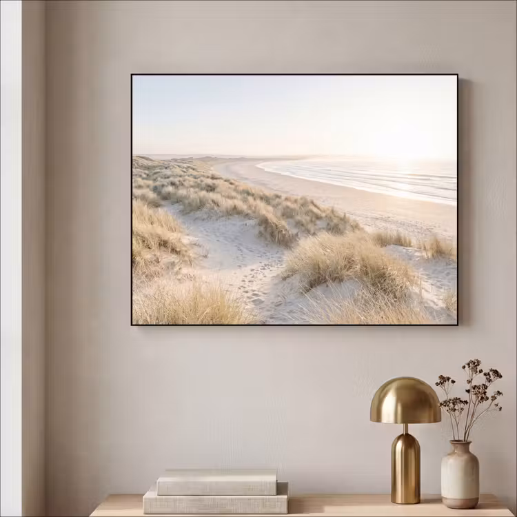 Duinen - Strand - Beige Textielframe zwart klein -sfeer2