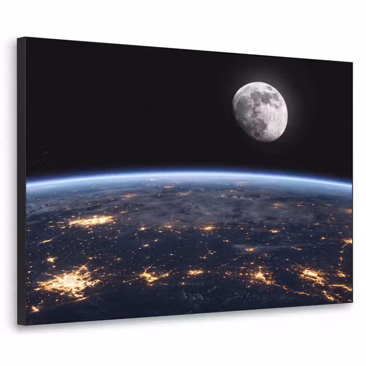 Art Frame - Earth - Night - Space - Aarde - Nacht - Ruimte Textielframe zwart klein