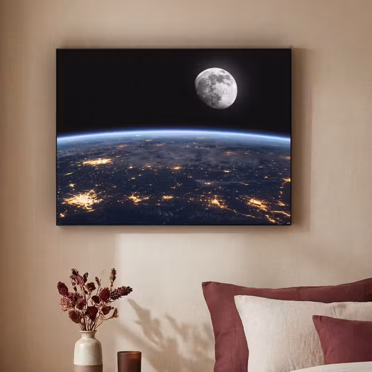Art Frame - Earth - Night - Space - Aarde - Nacht - Ruimte Textielframe zwart klein