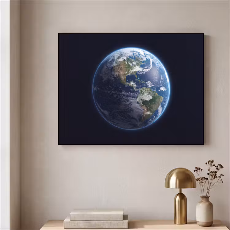 Art Frame - Earth - Space - Cosmos - Aarde - Ruimte - Kosmos Textielframe zwart klein