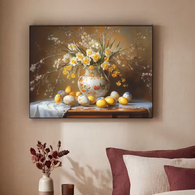Paaseieren - Stilleven - Vaas Textielframe - compleet frame klein -sfeer1