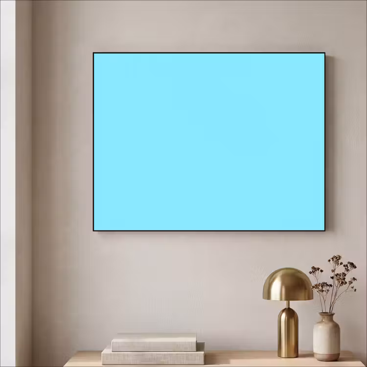 Electric - Cyan - Blauw Textielframe zwart klein 947 -sfeer2