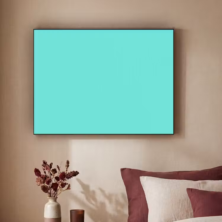 Electric - Cyan - Turkoois Textielframe zwart klein 947 -sfeer1