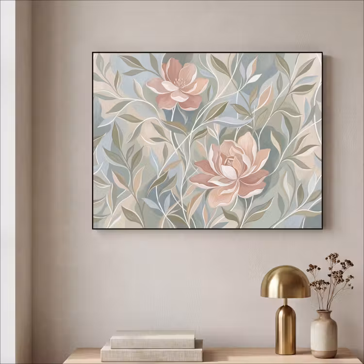 Elegant - Romantiek - Roze Textielframe zwart klein -sfeer2