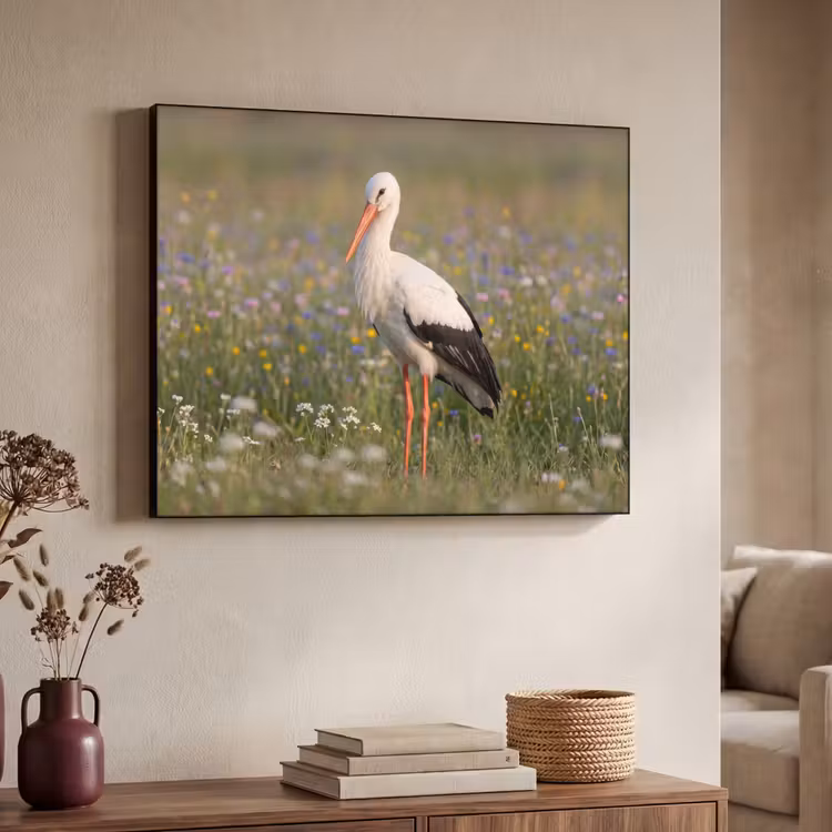 Ooienvaar - Bloemen - Weide - Kleurrijk Textielframe zwart klein -sfeer3
