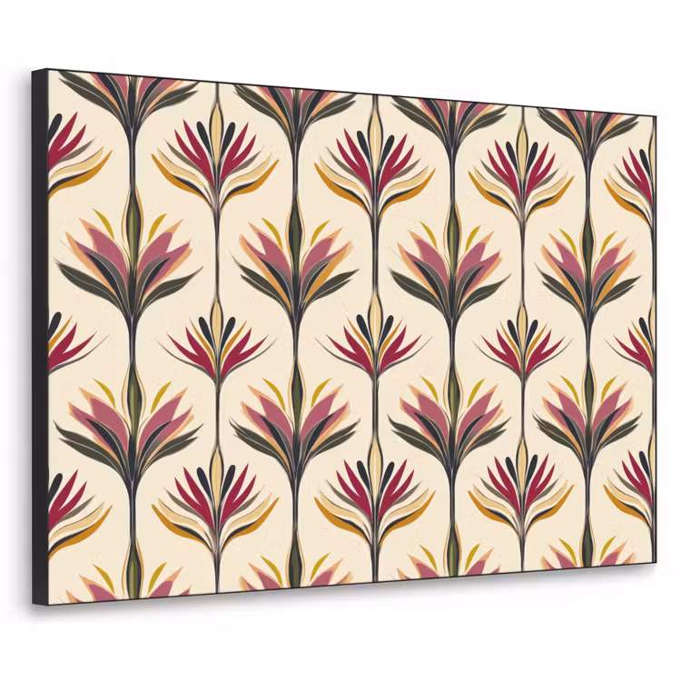 Waaier - Motief - Kleurrijk Textielframe zwart klein 947 -3d