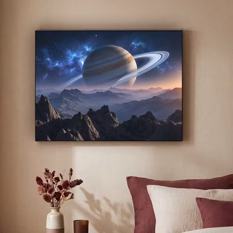 Fantasy - Kosmos - Landschap Textielframe zwart klein -sfeer1