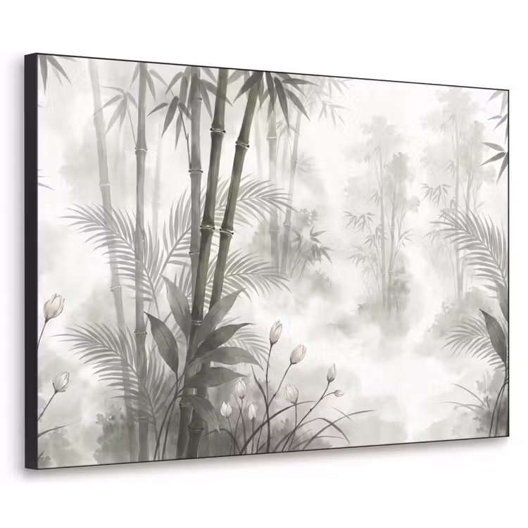 Bloemen - Knop - Tuin - Illustratie - Wit Textielframe zwart klein -3d