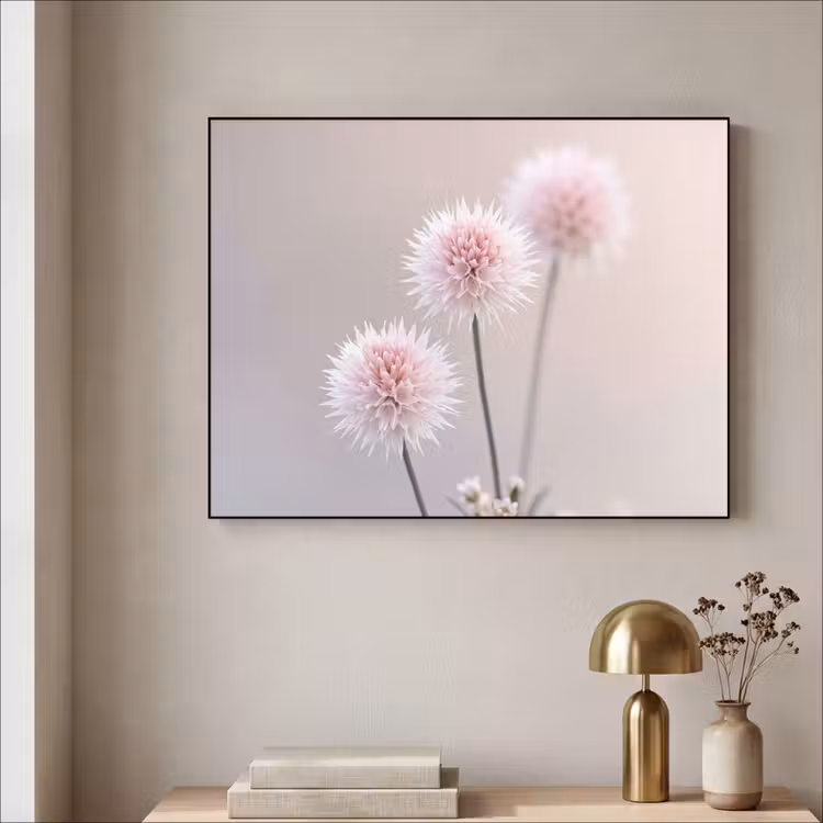 Bloemen - Bollen - Roze Textielframe zwart klein -sfeer2