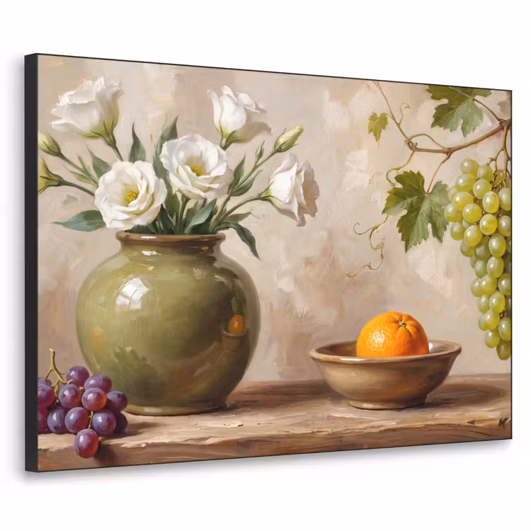 Art Frame - Flowers - Fruit - Still Life - Bloemen - Fruit - Stilleven Textielframe zwart klein