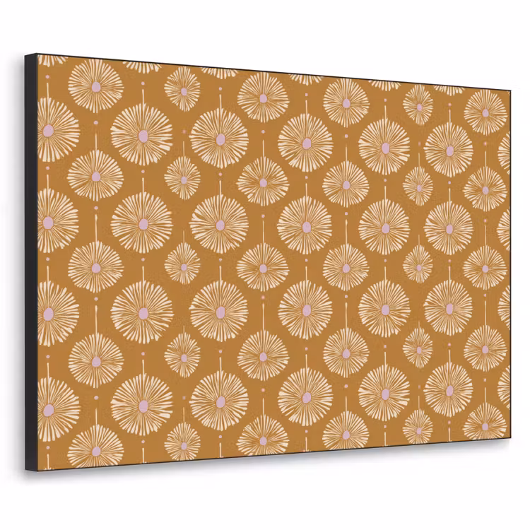 Bloemen - Modern - Oker Textielframe zwart klein 947 -3d