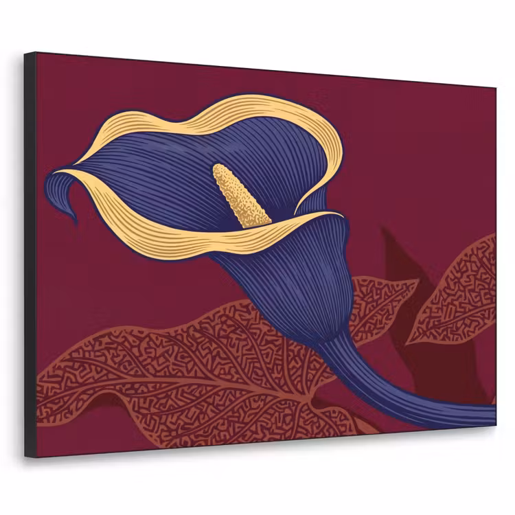 Art Frame - Flowers - Modern - Purple - Bloemen - Modern - Paars Textielframe zwart klein