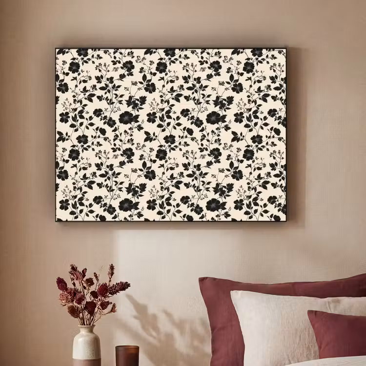 Bloemen - Dessin - Zwart Textielframe zwart klein 947 -sfeer1