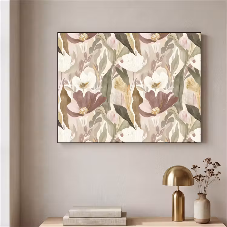 Bloemen - Aquarel - Kleurrijk Textielframe zwart klein 947 -sfeer2