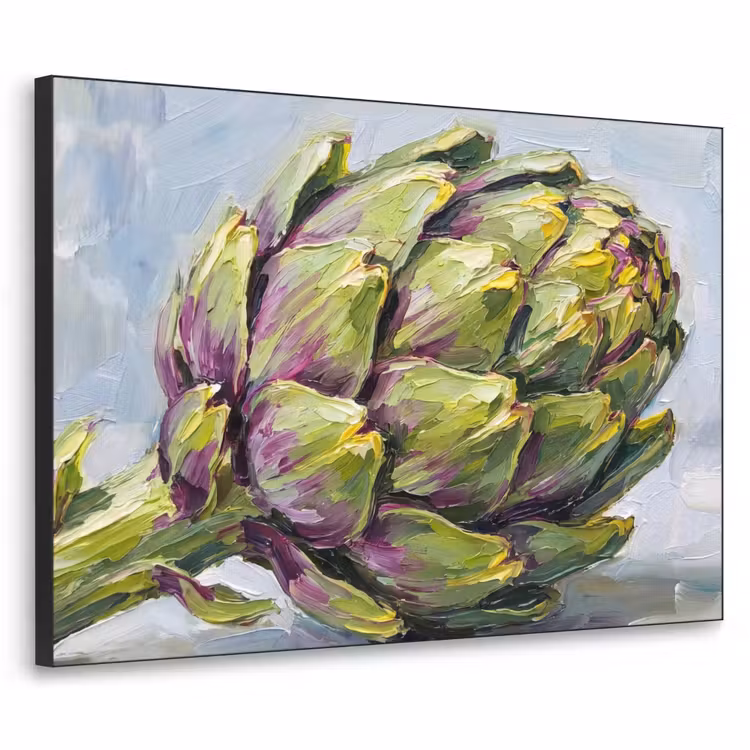 Art Frame - Food - Artichoke - Modern - Eten - Artisjok - Modern Textielframe zwart klein
