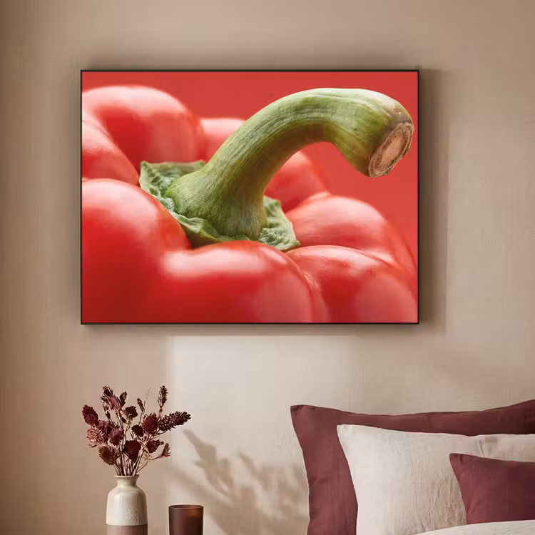 Art Frame - Food - Bell Pepper - Red - Eten - Paprika - Rood Textielframe zwart klein