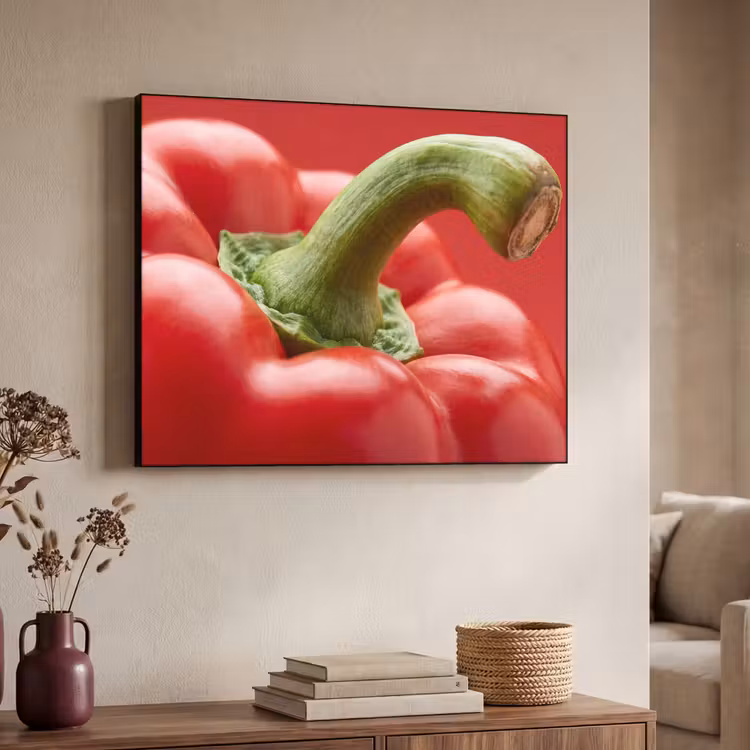 Art Frame - Food - Bell Pepper - Red - Eten - Paprika - Rood Textielframe zwart klein