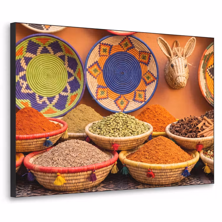 Art Frame - Food - Colorful - Culture - Eten - Kleurrijk - Cultuur Textielframe zwart klein