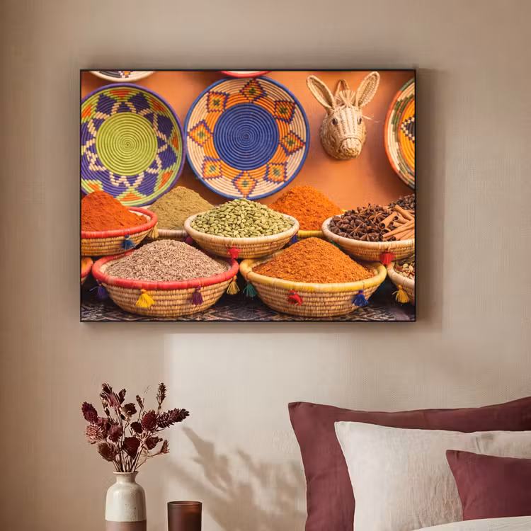 Art Frame - Food - Colorful - Culture - Eten - Kleurrijk - Cultuur Textielframe zwart klein